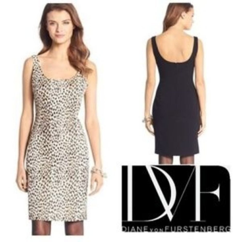 Diane von Furstenberg Ariana Sleeveless Printed Jacquard Dress, Leopard